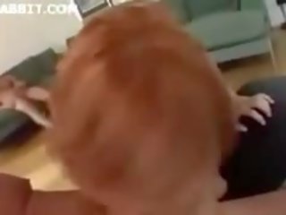Redhead enchantress brutally face fucked by men.F70