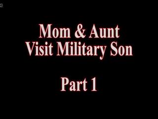 Mam en tante bezoek militair zoon deel 1, volwassen video- de